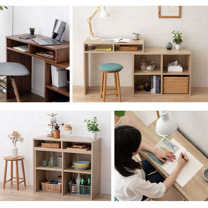 楽天市場】【本日全品P5倍】デスク 本棚 机 伸縮 テーブル 幅80