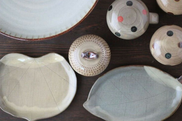 美品！小石原焼の陶器製花瓶 グレー 青 茶 ヤママル窯 メーカー,小石原