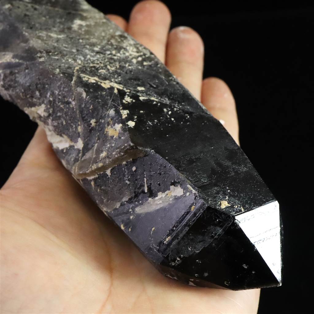 楽天市場】中国山東省産 黒水晶 モリオン 133mm ポイント原石 274g