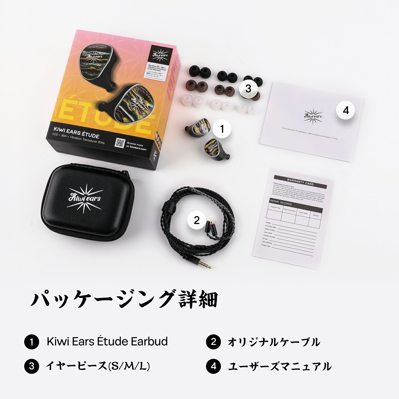 楽天市場】【PR】「送料無料」Kiwi Ears Étudeイヤホン 有線 イヤモニ