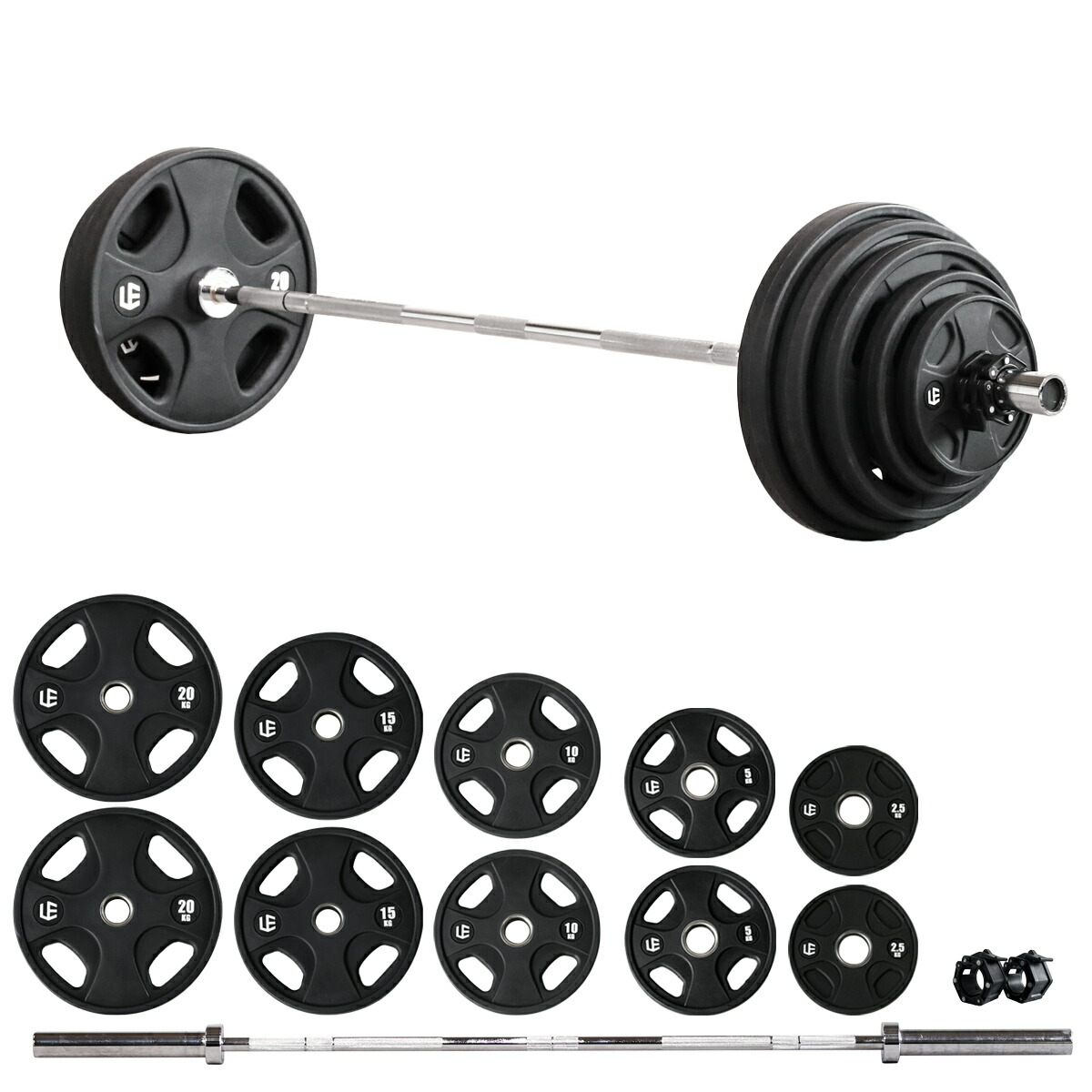 楽天市場】☆大好評につき再入荷☆ オリンピックバーベルセット