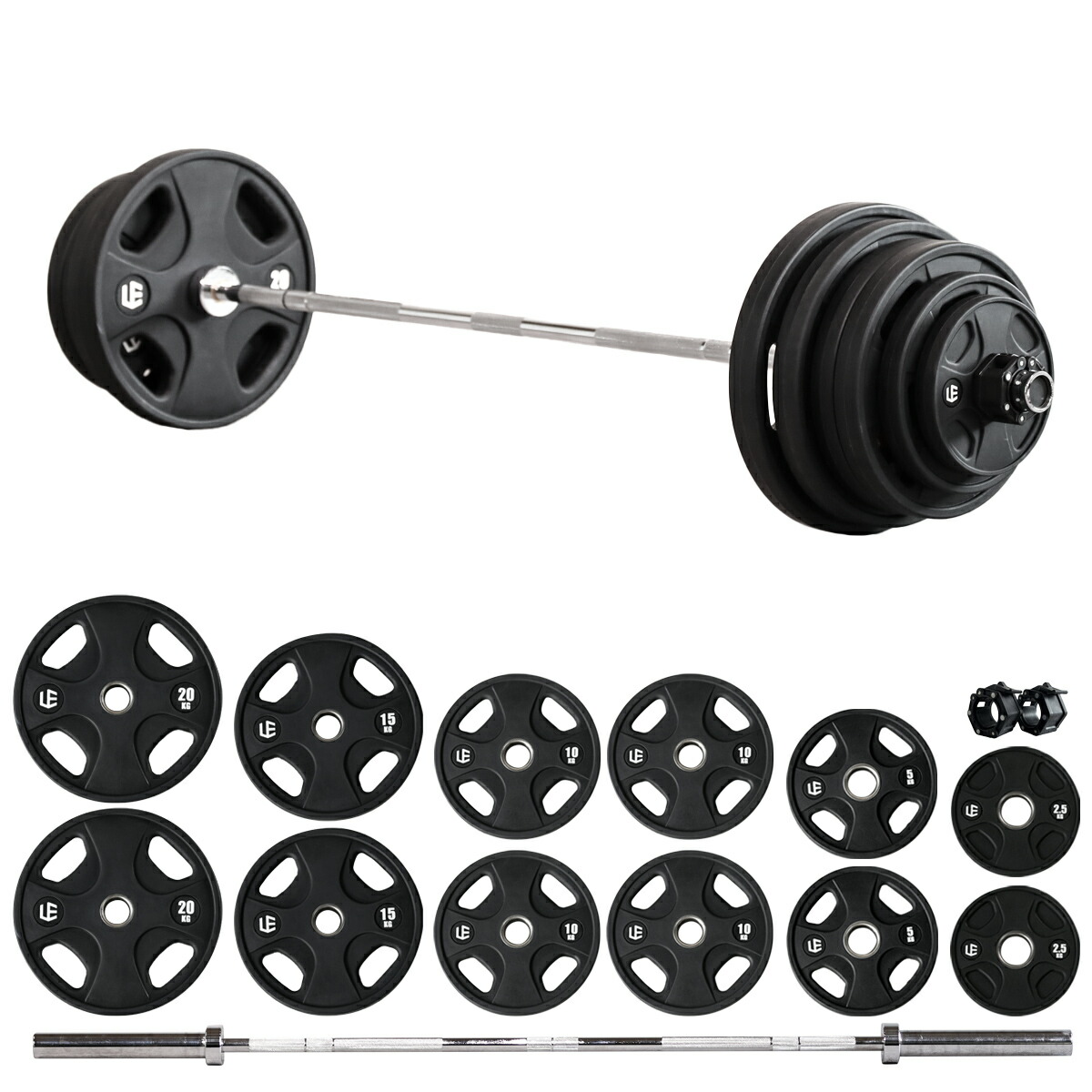 楽天市場】☆大好評につき再入荷☆ オリンピックバーベルセット