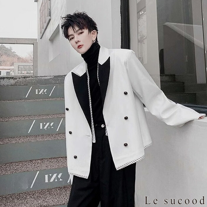 楽天市場】【Le sucood】コントラストカラーカジュアルジャケット