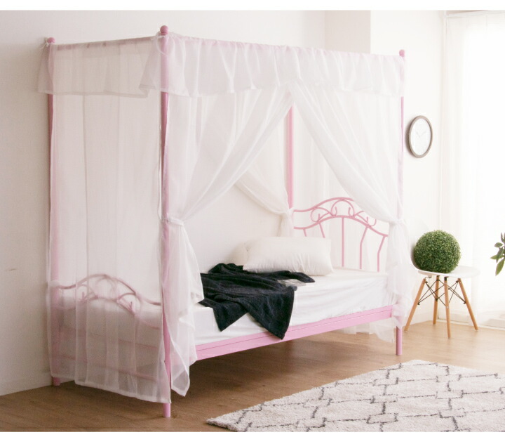 楽天市場】【ﾎﾟｲﾝﾄ5倍☆3月3日20時〜11日2時迄】ベッド シングル 天蓋