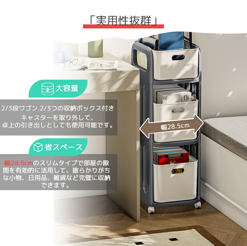 楽天市場】サイドワゴン デスク下収納 バッグ収納 おもちゃ収納 小物