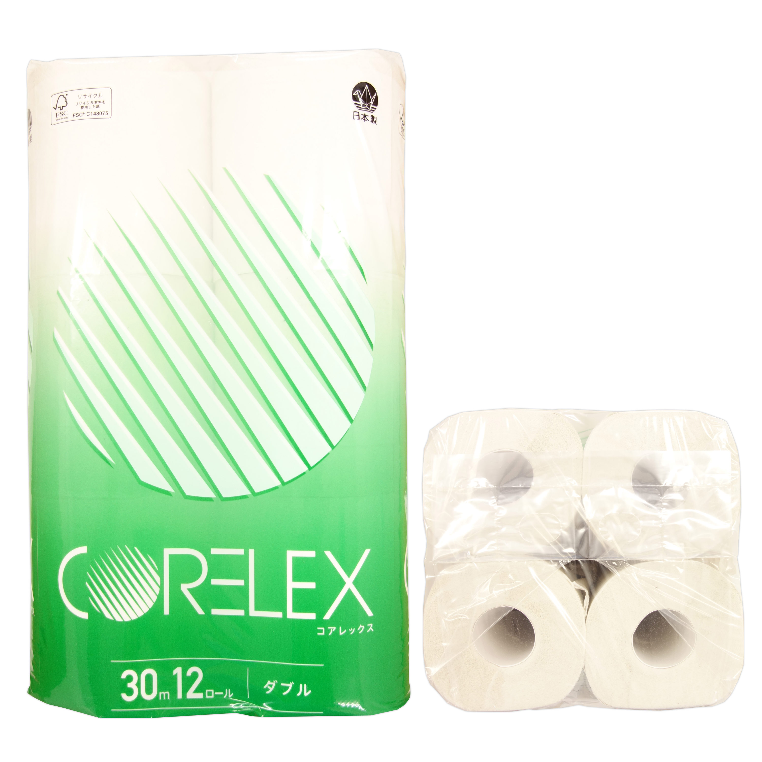 楽天市場】コアレックス トイレットペーパー 30m ダブル 96ロール（12