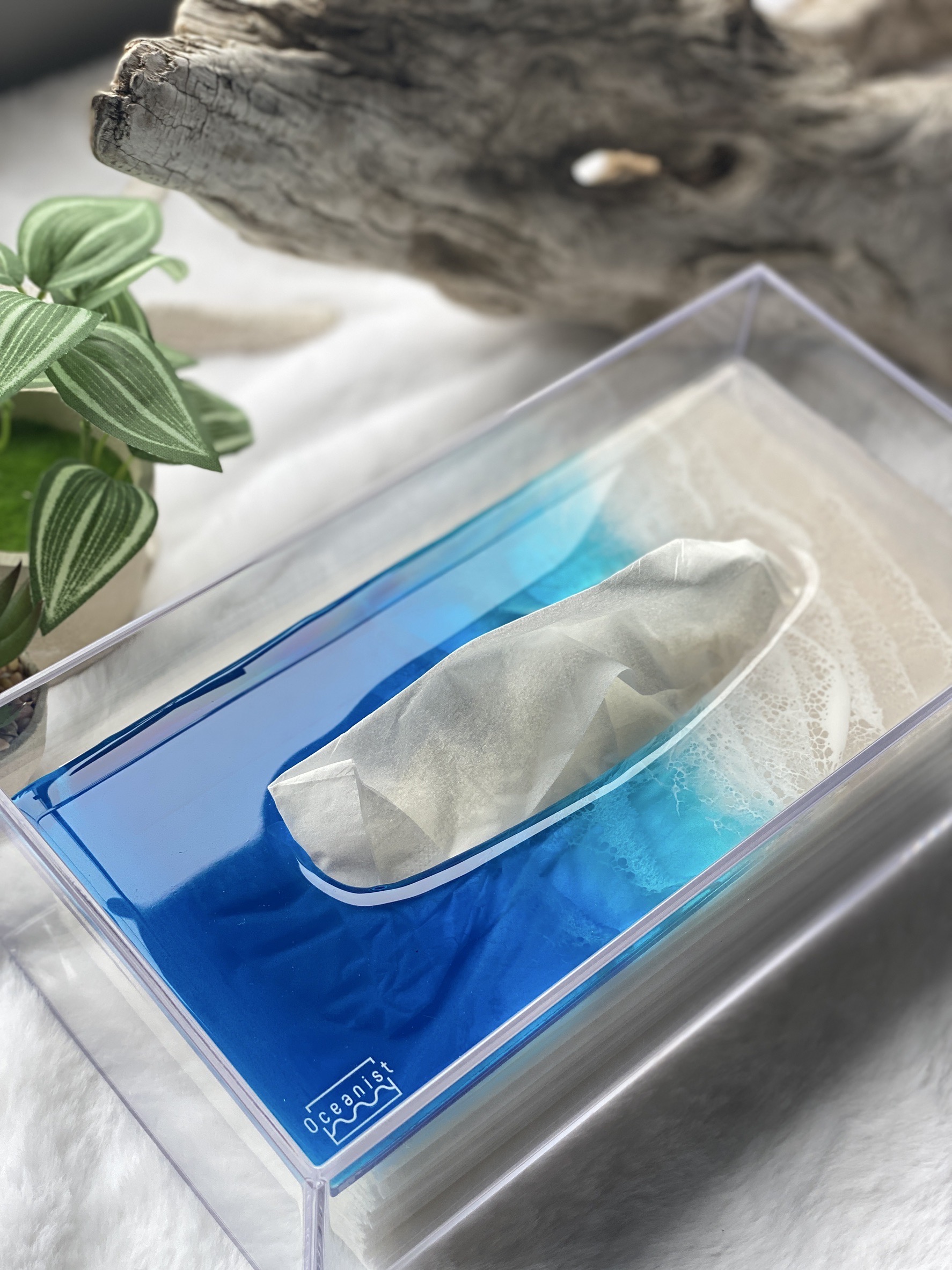 楽天市場】【オーシャンアート】 ティッシュボックス ブルー