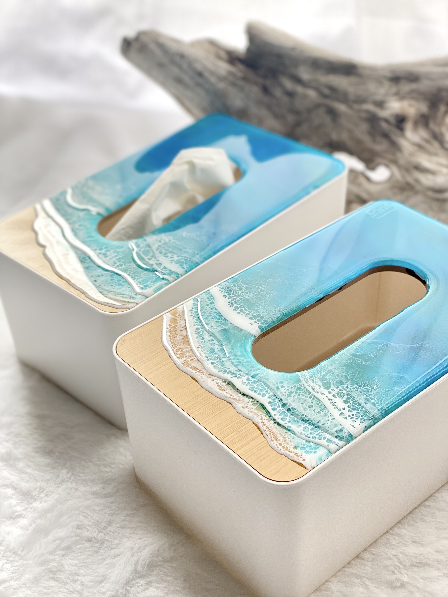 楽天市場】【オーシャンアート】 ティッシュボックス ブルー