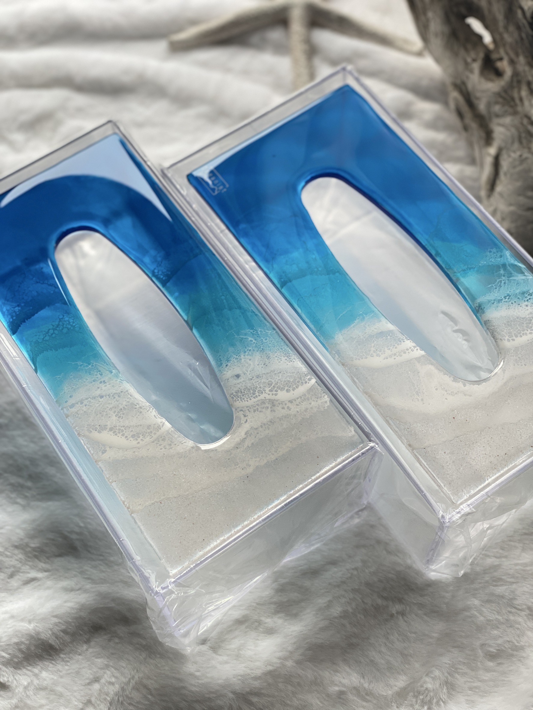 楽天市場】【オーシャンアート】 ティッシュボックス ブルー