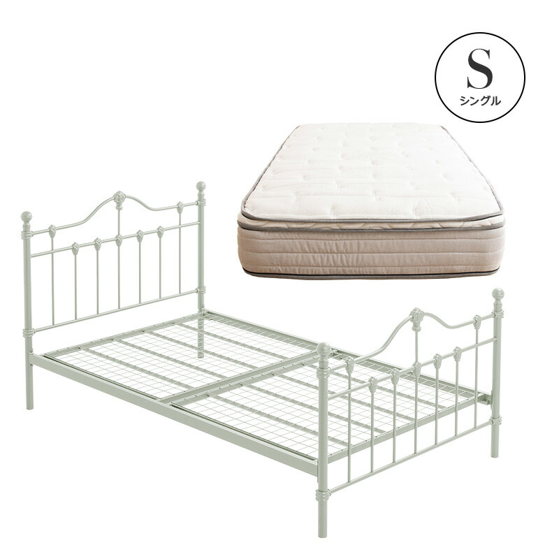 楽天市場】ベッド シングル セミダブル ダブル マットレス付き