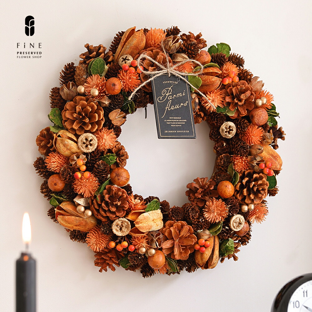 楽天市場】オータム輸入リース Lサイズ 33cm ドライリース 玄関