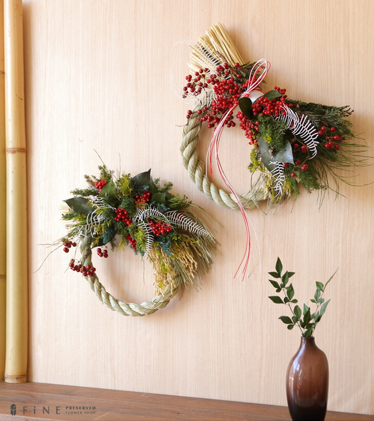 楽天市場】プリザーブドフラワー 迎春リース 数量限定 おしゃれ お正月