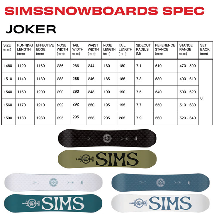 楽天市場】25-26 SIMS シムス JOKER ジョーカー スノボ スノーボード