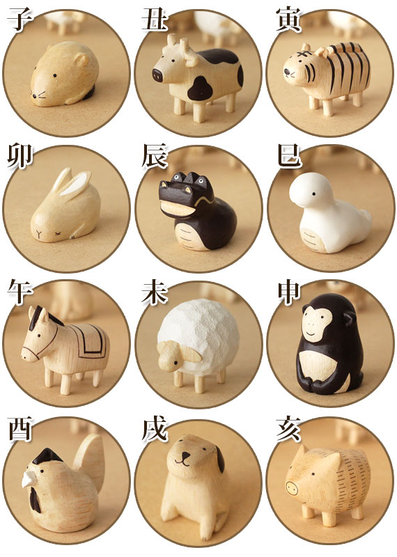 楽天市場】ぽれぽれ polepole 木製 置き物 えとセット ( 十二支 ＋