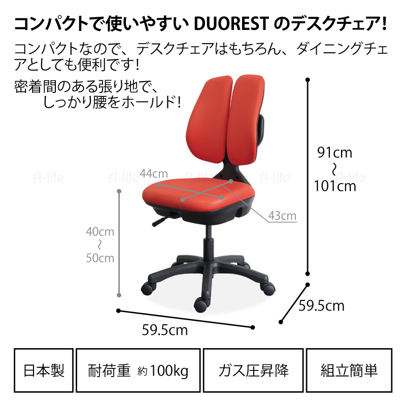 楽天市場】DUOREST (デュオレスト) デスクチェア 肘掛けなし 7000w