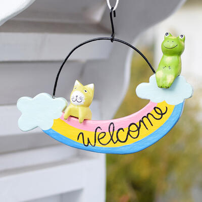 楽天市場】WELCOME ボード レインボー ねことかえる【クリックポスト