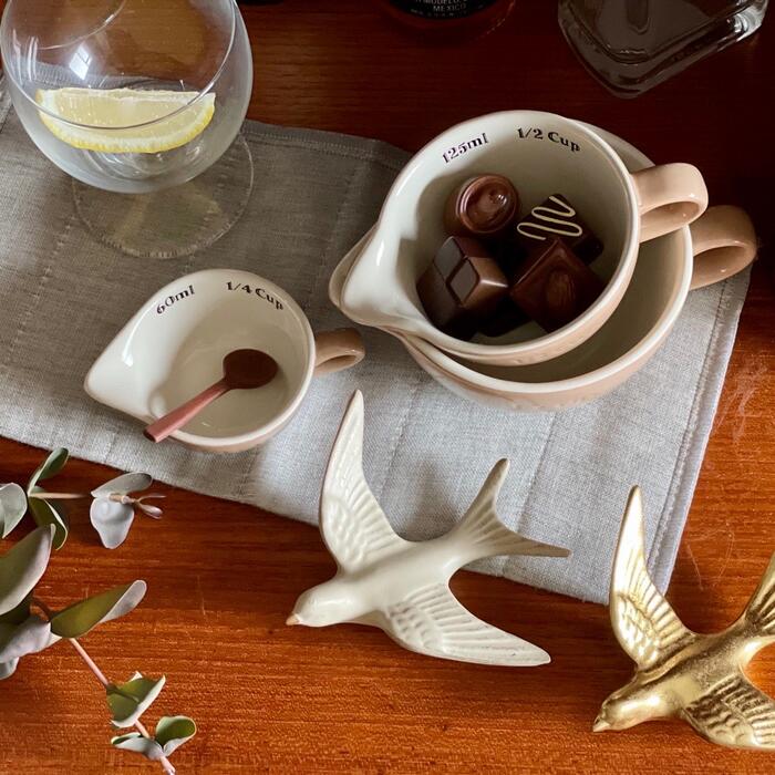 楽天市場】【 計量カップ 3個セット ベージュ おしゃれ 】 メジャー