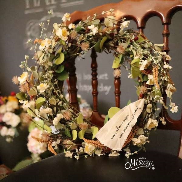 楽天市場】ナチュラルリース ドライフラワー風 インテリア ギフト