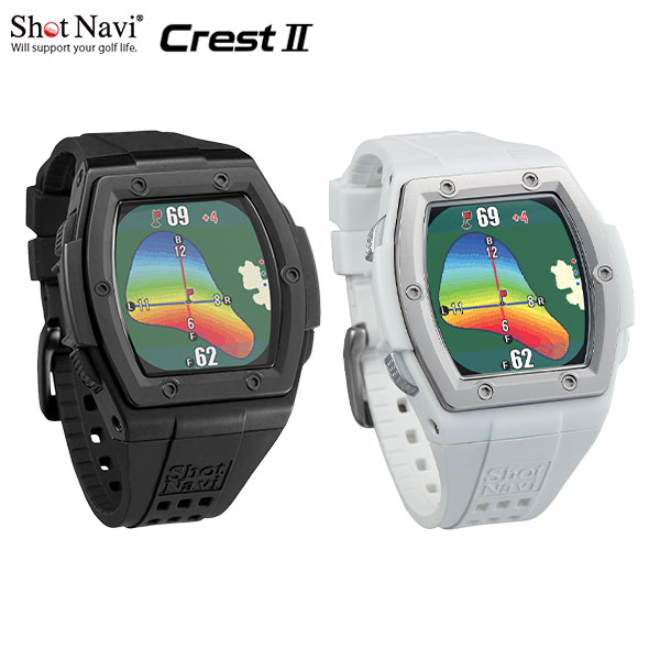 楽天市場】ショットナビ Crest2 腕時計型 GPSナビ ブラック ホワイト
