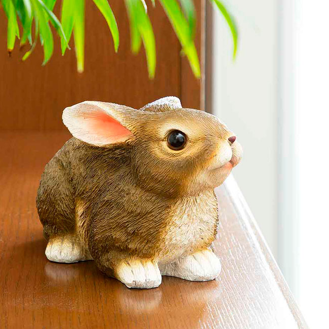 楽天市場】オブジェ おすわりうさぎ インテリア 置物 かわいい 茶色