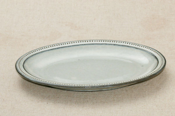 楽天市場】楕円皿 ドットリム 27cm うのふ ライトグレー おしゃれ