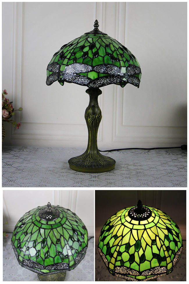 楽天市場】30*45CM 4色展開 トンボ柄 ステンドグラスランプ スタンド