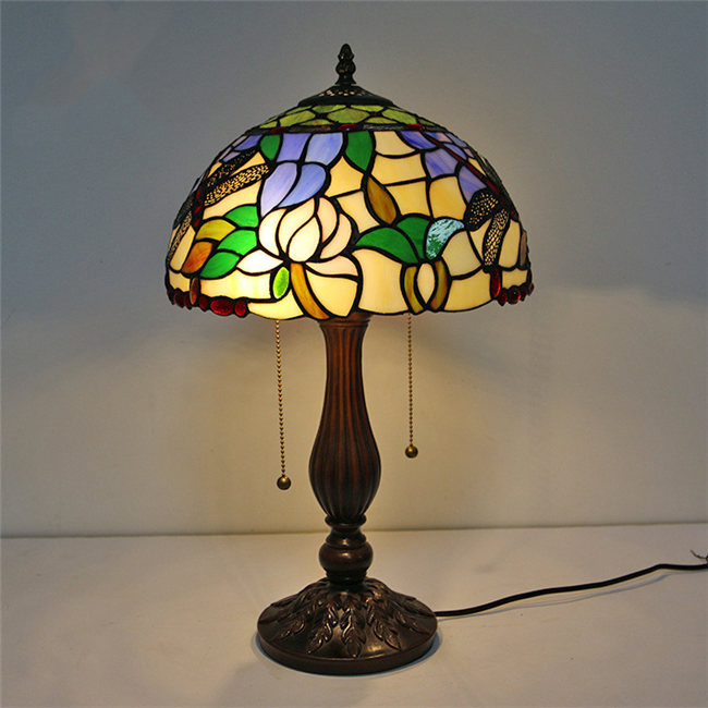 楽天市場】30*50CM トンボ柄 ローズ ステンドグラスランプ スタンド