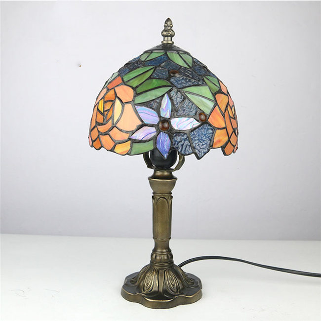 楽天市場】20*38CM 花柄 間接照明 ステンドグラス ランプ おしゃれ LED