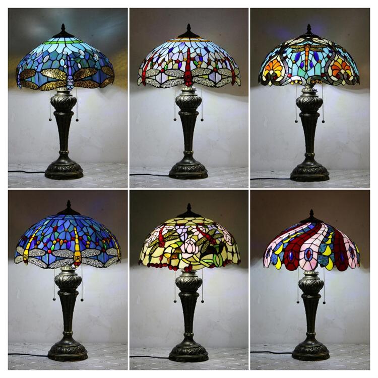 楽天市場】40*63CM トンボ柄 6タイプ展開 ステンドグラスランプ