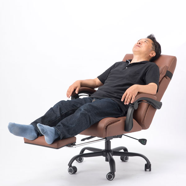 楽天市場】オフィスチェア 本革 レザー ロッキング 肘付き