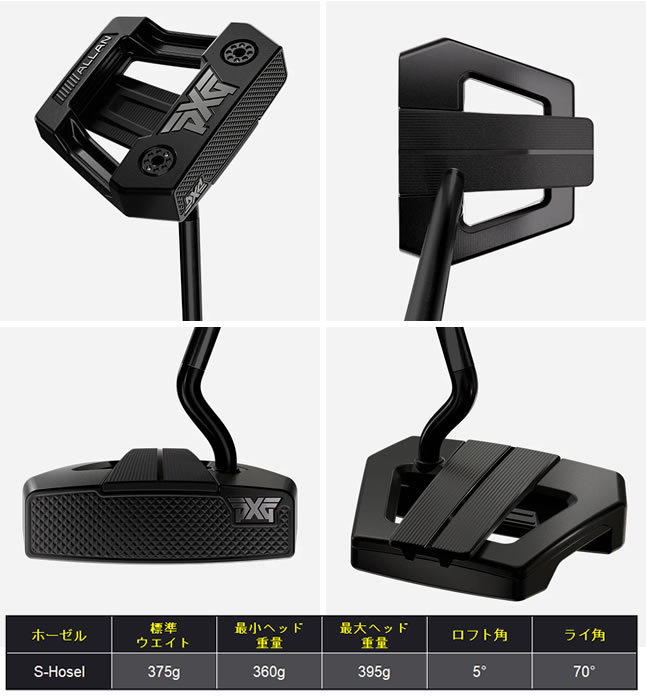 楽天市場】PXG ゼロトルク パター Allan アラン ダブルブラック PXG