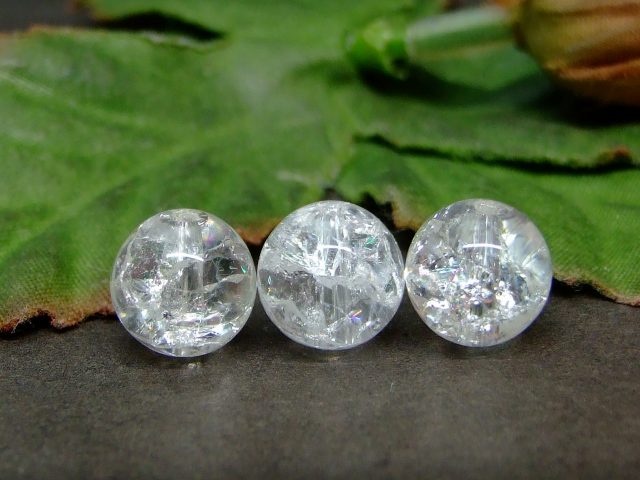 楽天市場】62629 虹入り クラック水晶 10mm AA 1粒売り 爆裂水晶