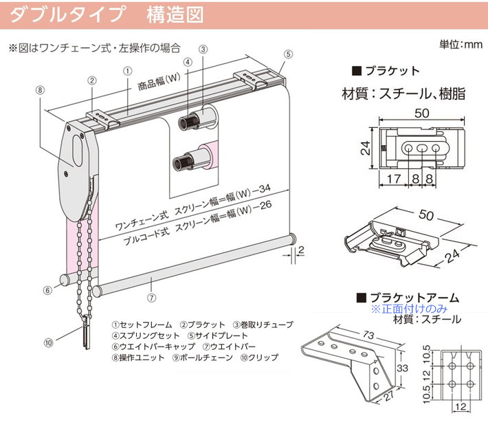 楽天市場】ニチベイ製 ダブルロールスクリーン/ポポラファン