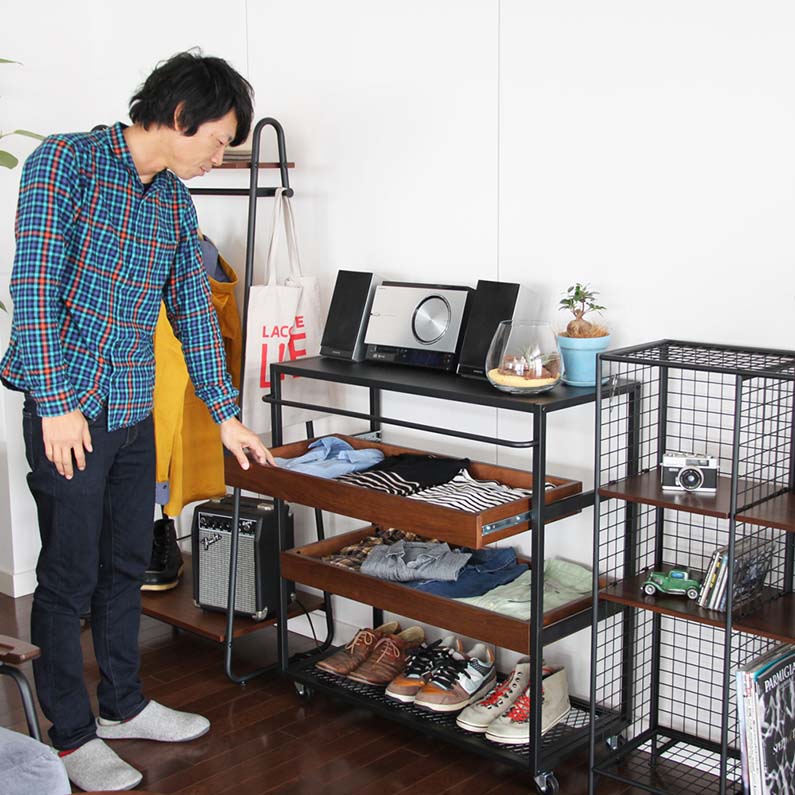 楽天市場】ワゴン 収納ラック カート キッチン ワゴン 収納家具 ミッド