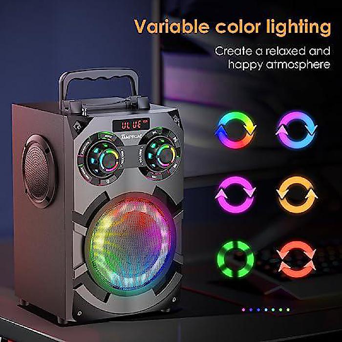 楽天市場】ポータブル Bluetooth スピーカー サブウーファー搭載 80W