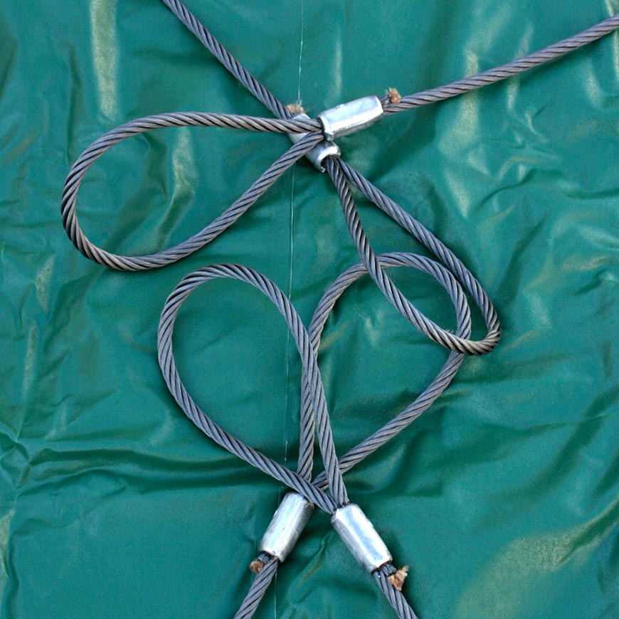 楽天市場】シート付ワイヤーモッコ A-2型 400cm×400cm(約13尺) 4本吊り