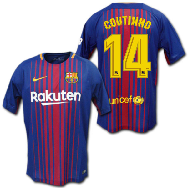 楽天市場】【送料無料！】 FCバルセロナ 17/18 ホーム（青赤） #14