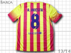 楽天市場】FCバルセロナ 13/14 14/15 アウェイ (黄/赤) #8 A.INIESTA
