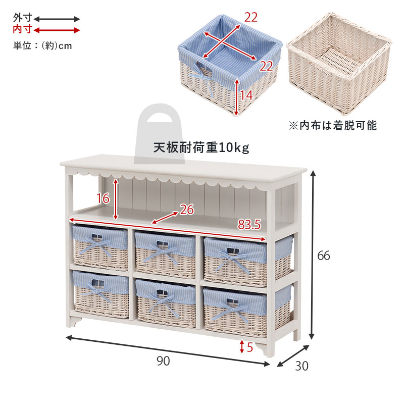 楽天市場】【エントリーで最大P4倍】選べるチェスト幅90cm バスケット6