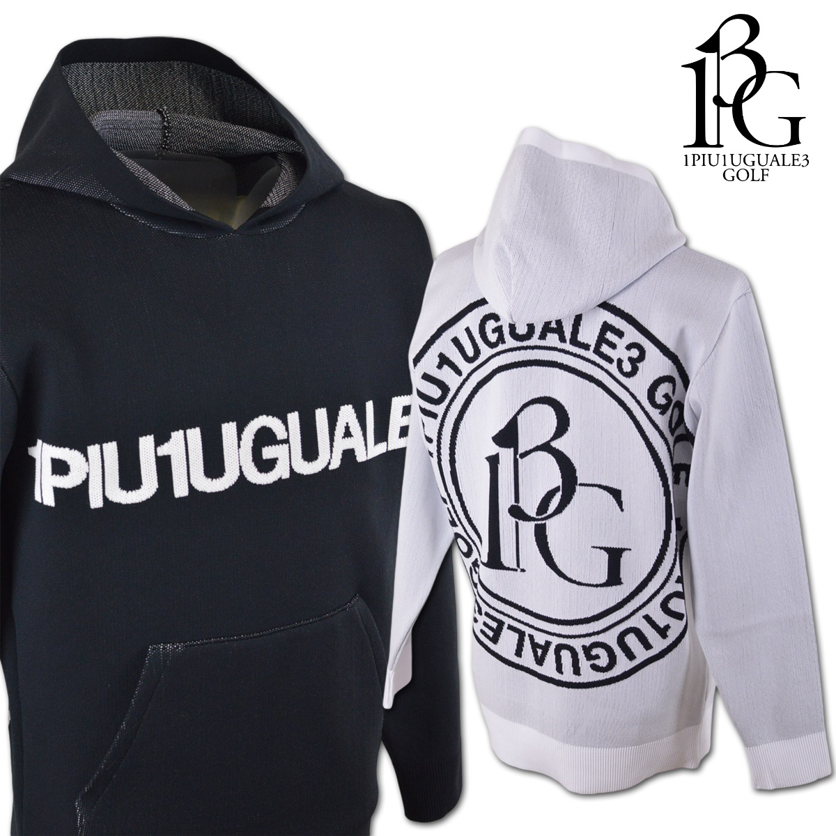 楽天市場】1PIU1UGUALE3 GOLF パーカー メンズ 秋冬用 白 黒 L grk077
