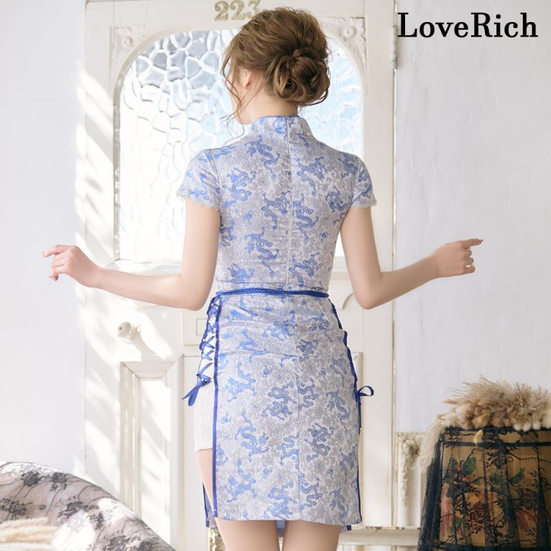 楽天市場】【SMLサイズ】1229 レースアップ レース 谷間魅せ チャイナ