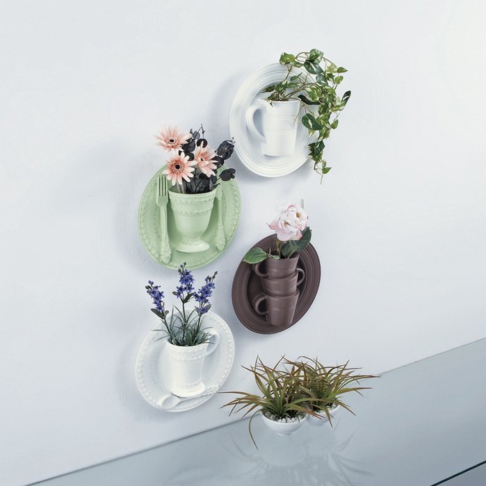 楽天市場】壁掛け花瓶 カップ＆ソーサー アートベース アンティーク