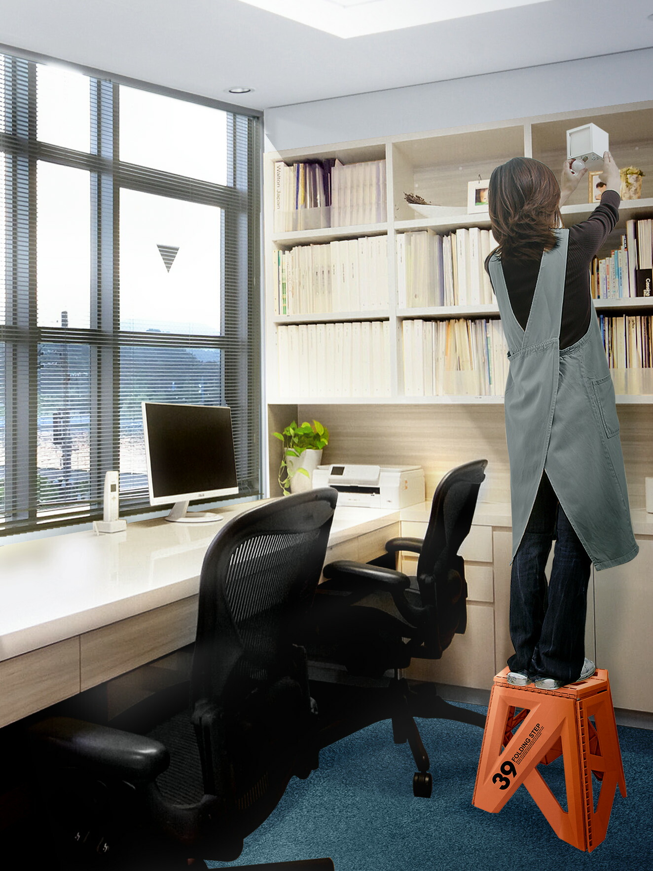 楽天市場】軽い 踏み台 スツール セノビーソリッドﾞ LG-39 オレンジ LG