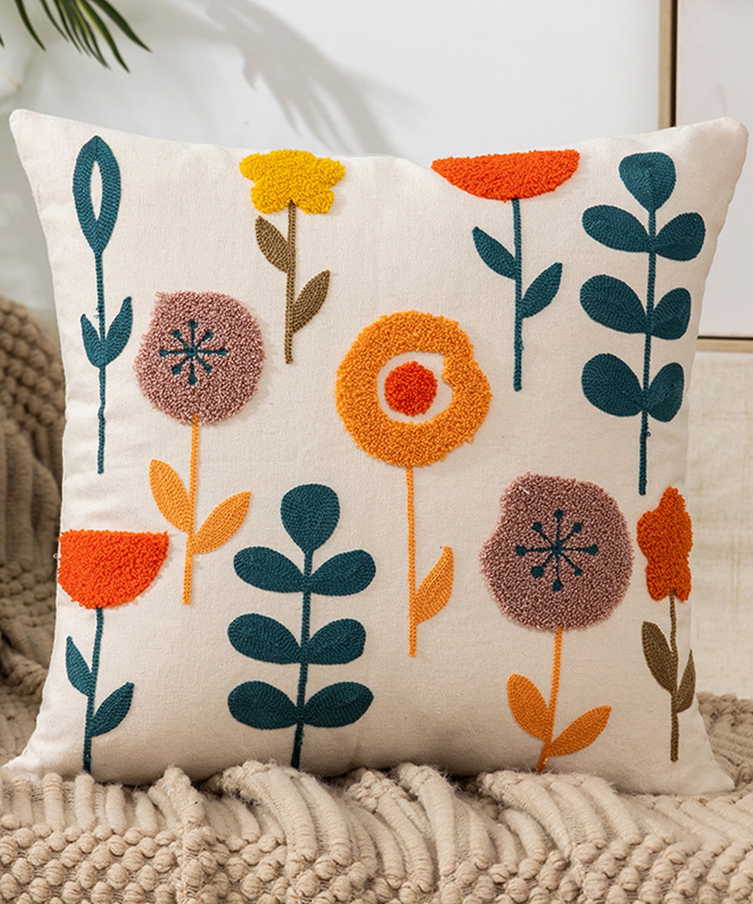 楽天市場】クッションカバー おしゃれ 刺繍 インテリア リビング