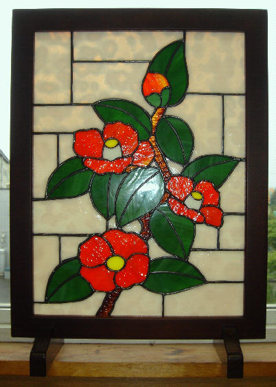 楽天市場】ステンドグラスパネル『ツバキ』【ステンドグラスパネル