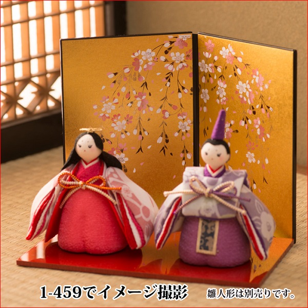 楽天市場】屏風 アートスタンド 蒔絵屏風(15H) 桜(金) 雛人形 小道具