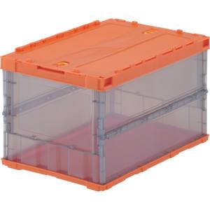 楽天市場】trusco 薄型折りたたみコンテナスケル 50lロックフタ付 透明