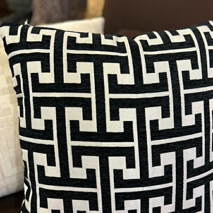 楽天市場】クッションカバー 45×45cm 高級感 ブラック ホワイト 北欧