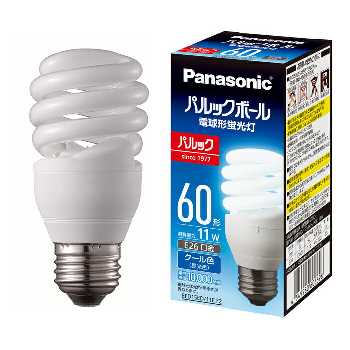 Panasonic パルックボール 電球形蛍光灯 E26 2個入×3セット 概要 パルックボール D25形 E26口金 2個入 電球色 EFD25EL20E2T | LED