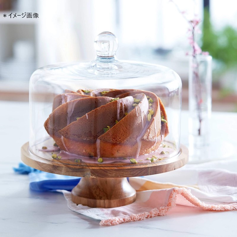 楽天市場】ケーキスタンド ウッド 直径30cm ガラスドームカバー付 木製